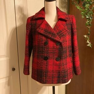 Talbots short red/black jacket size 4